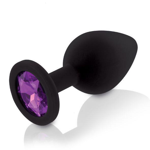 Zestaw eleganckich zatyczek analnych z diamentem czarny  3 szt
