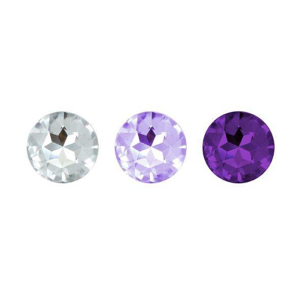 Zestaw eleganckich zatyczek analnych z diamentem czarny  3 szt