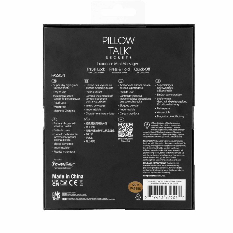 Pillow Talk - Secrets Passion clitoral vibrator wine