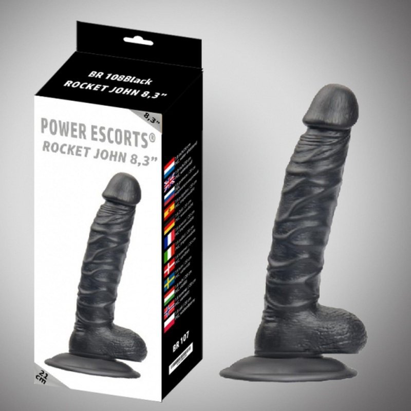Rocket john 8,3 inch  black  realistic  dildo  8,3  inch /  21 cm