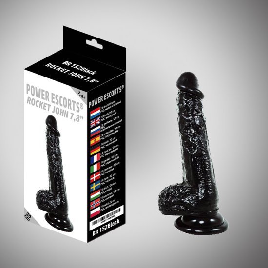 Czarne realistyczne dildo żylasty penis na przyssawce 20 cm