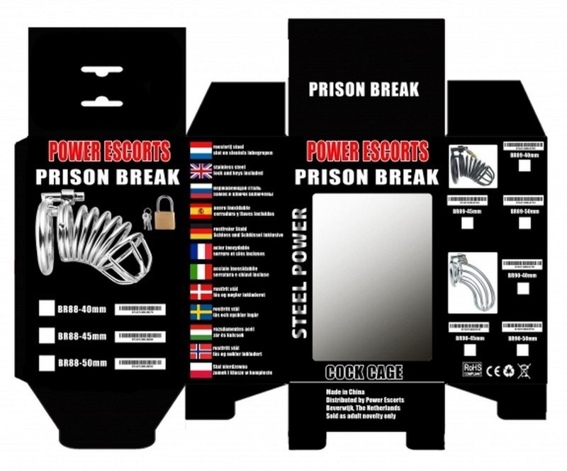Męski pas cnoty klatka na penisa Prison BReak metal small 40 mm