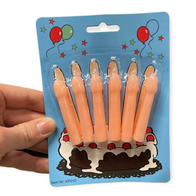 Świeczki party penis candles 6pcs pack flesh