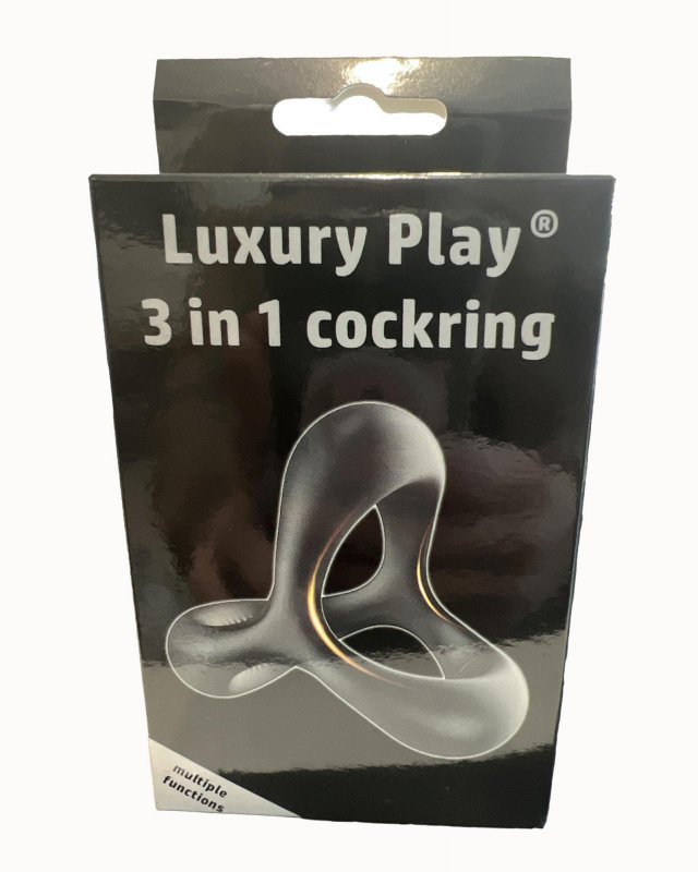 Pierścień erekcyjny Ring 3in1 cockring black