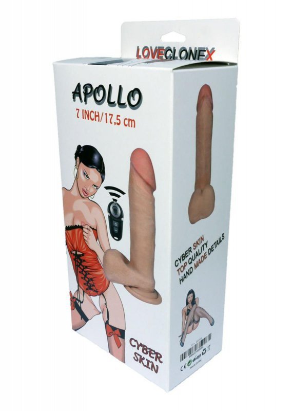 Rotacyjne obrotowe dildo z jądrami na przyssawce Apollo 18 cm