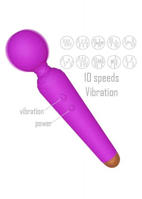 Stymulator rechargeable power wand usb 10 functions - flesh