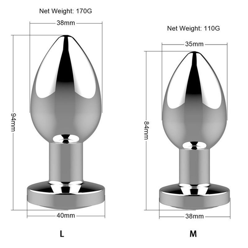 Stymulator rechargeable butt plug vibrator usb 10 functions - silver