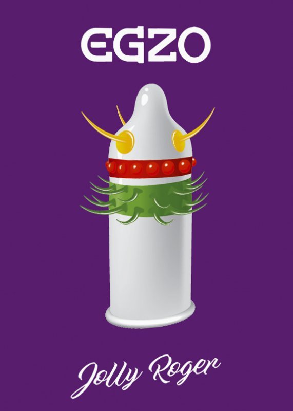 Prezerwatywa z wypustkami Egzo Jolly Roger 1 sztuka