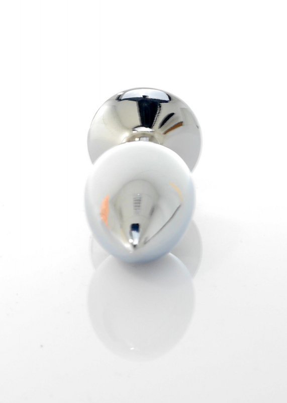 Srebrny klasyczny korek analny plug wtyczka z zielonym diamentem