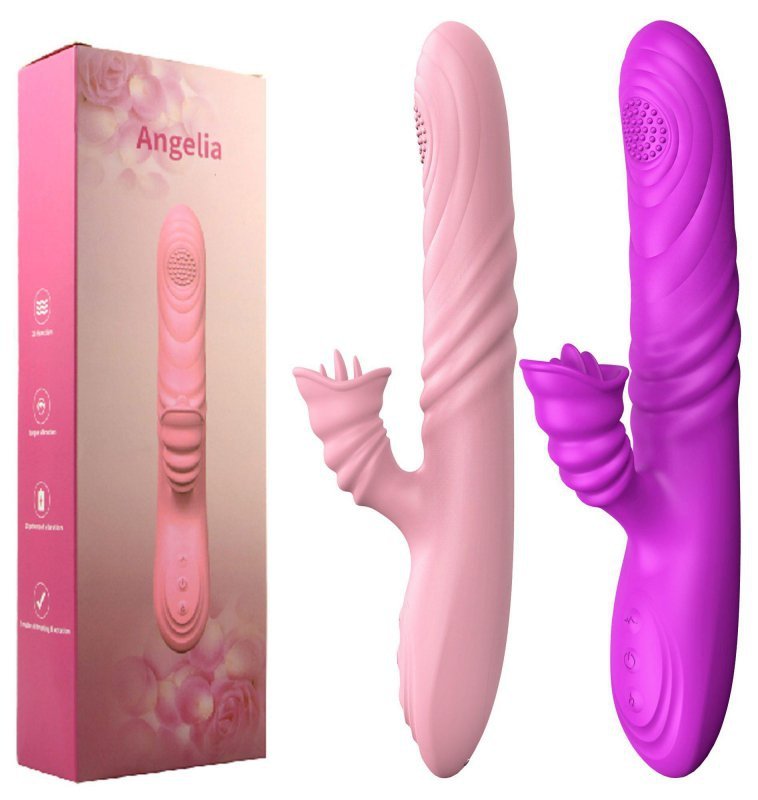 Wibrator króliczek Vibrating Angelia USB 3 funkcje posuwu i 20 wibracji purple