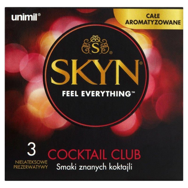 Prezerwatywy smakowe Unimil Skyn Cocktail Club 3 sztuki