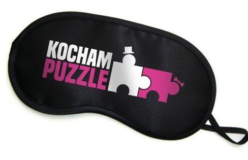 Maska na oczy z napisem Kocham Puzzle