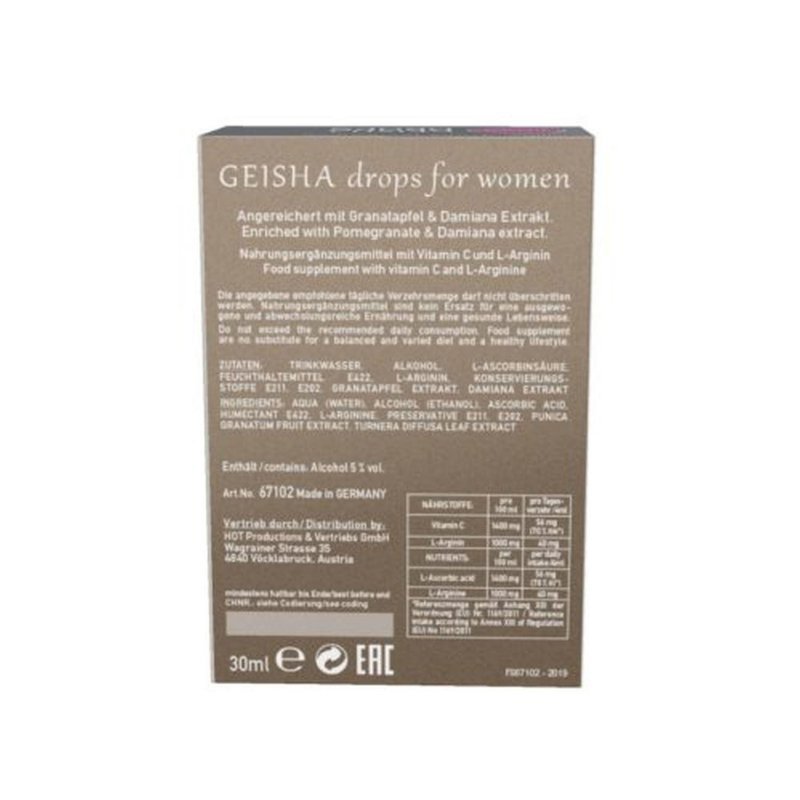 Kropelki zwiększające ochotę na seks dla kobiet Shiatsu Geisha 30 ml