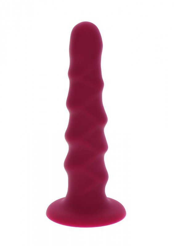 Ribbed dong 6 inch red