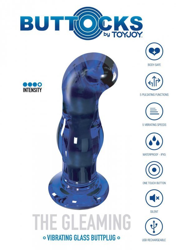 The gleaming glass buttplug blue