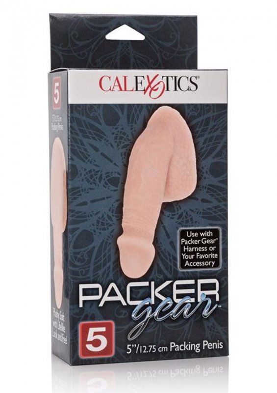 Proteza sztuczny penis miękki z jądrami cielisty 12,7 cm