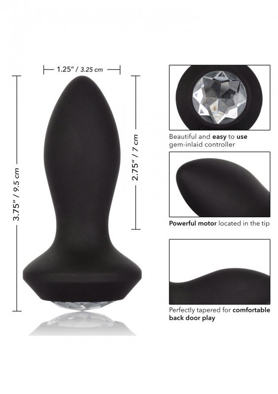 Ekskluzywy wibrujący korek analny z kryształem zatyczka plug penetrator