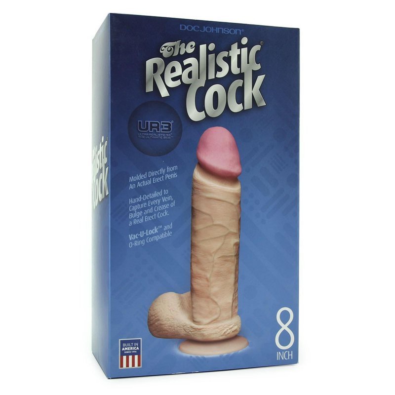 Bardzo realistyczne żylaste dildo z przyssawką 20 cm