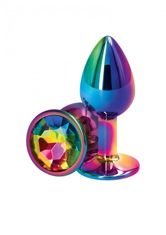 Mały klasyczny multicolor korek analny zatyczka z kolorowym diamentem