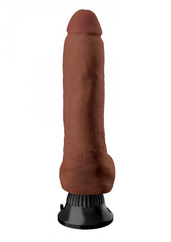 Realistyczny wibrator na przyssawce brązowy 20 cm