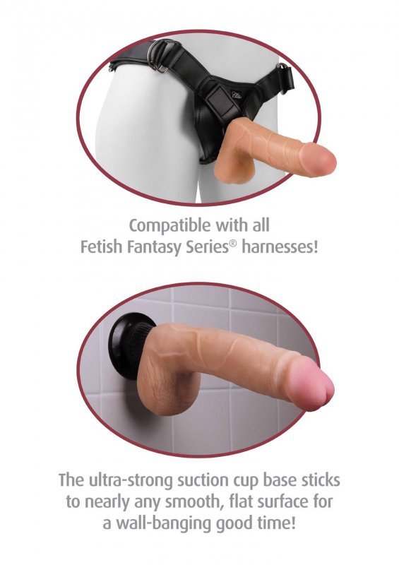 Wibrujące dildo penis z jądrami na przyssawce 20 cm