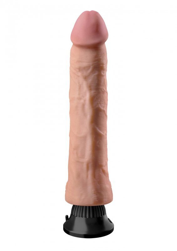 Duże dildo wibrujące na przyssawce żylaste 28 cm