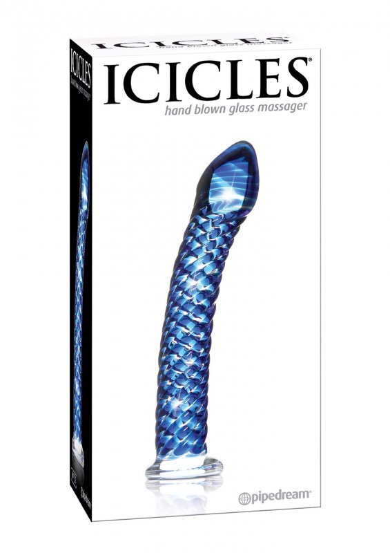 Szklane karbowane dildo 19 cm