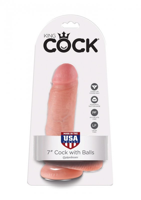 Realistyczne dildo sztuczny penis z jądrami przyssawka 17,8 cm