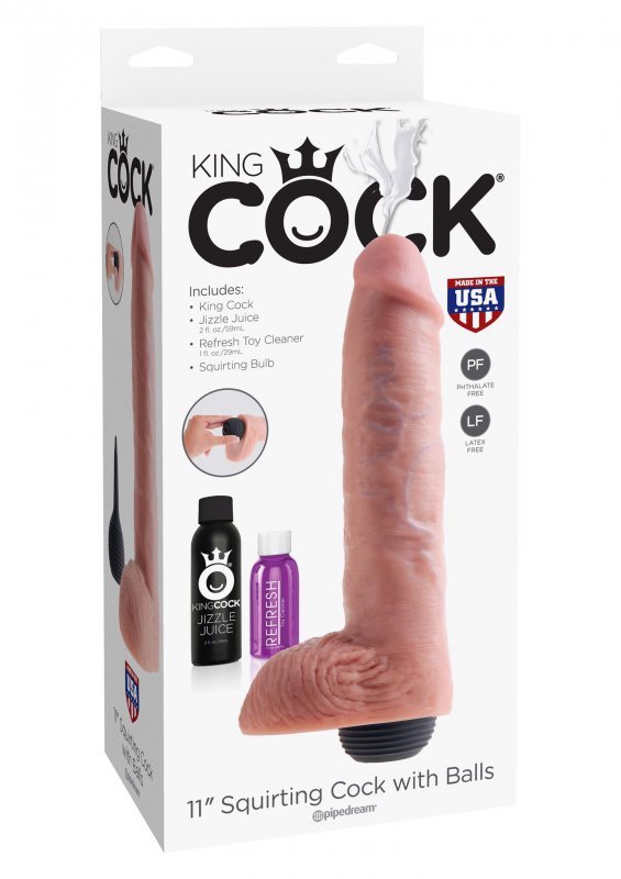 Duże realistyczne dildo z jądrami penis z funkcją wytrysku 28 cm