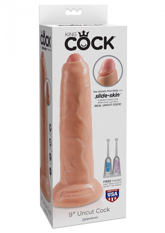 Realistyczne dildo z ruchomym napletkiem jak skóra penis 23 cm