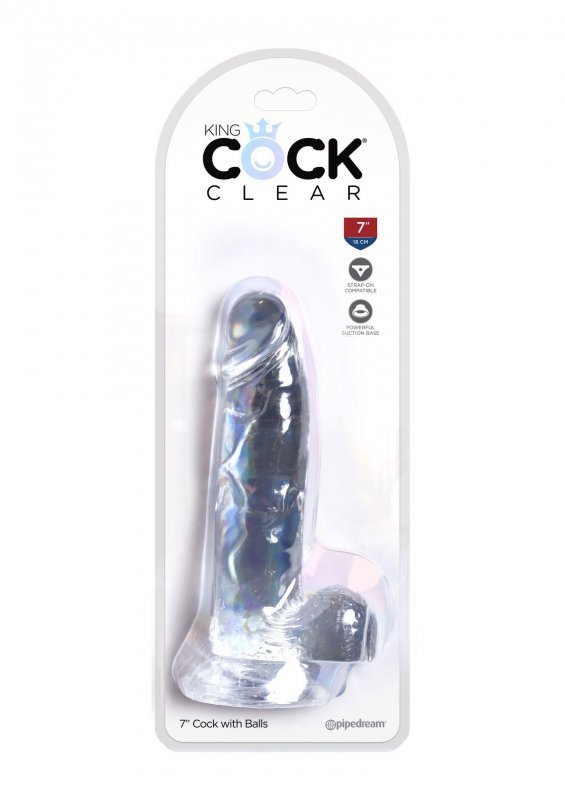 Dildo z jajkami na przyssawce żelowe 19,5 cm