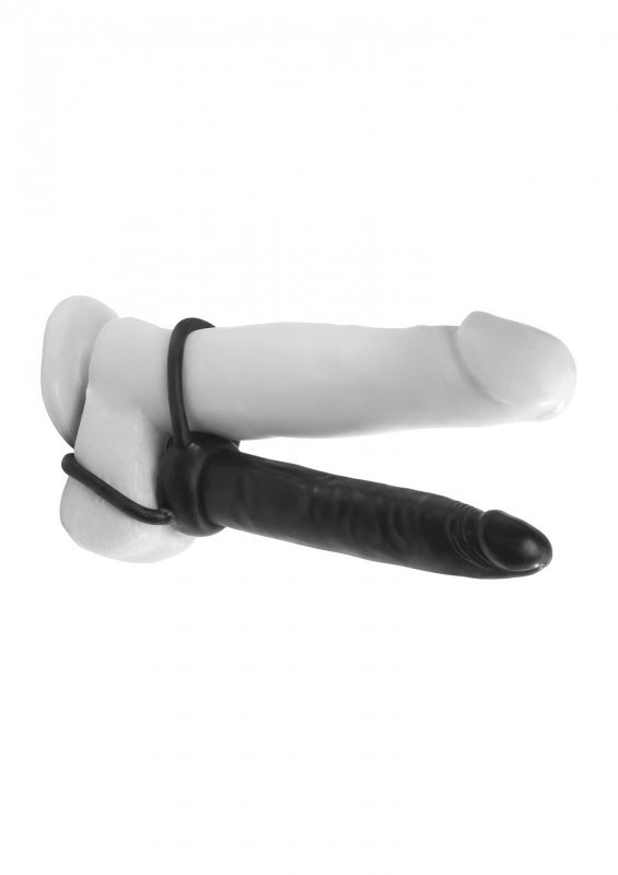 Strap-on nakładka na penisa dildo analne z dwoma pierścieniami na jądra