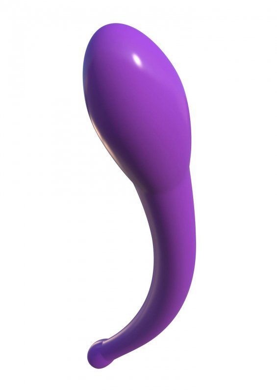 Gumowe gładkie dildo dwustronne fioletowe 43 cm
