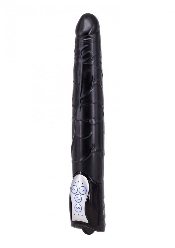 Długe realistyczne dildo wibrujące czarne  27,8 cm