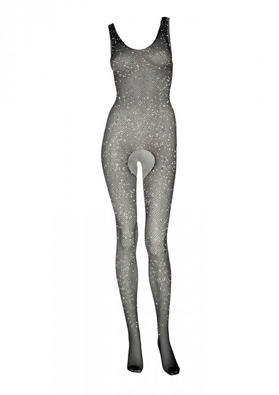 Seksowne bodystocking kombinezon erotyczny z cyrkoniami One Size