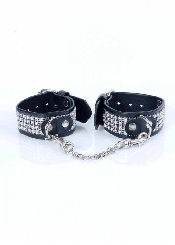 Kajdanki Fetish Boss Series srebrne kryształki 3 cm 