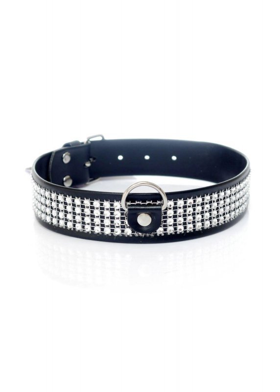 Obroża na szyję z kryształkami 3 cm silver