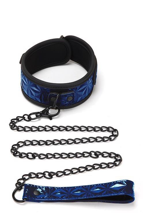 Whipsmart diamond collar and leash blue