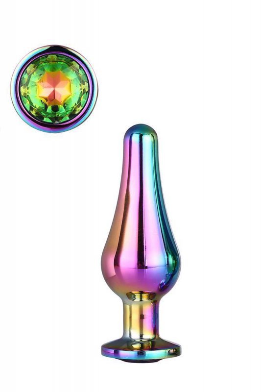 Mały korek analny łezka wtyczka plug multicolor z kryształem 