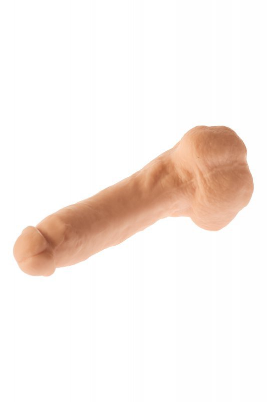 Realistyczne grube żylaste dildo z jądrami na przyssawce 23 cm