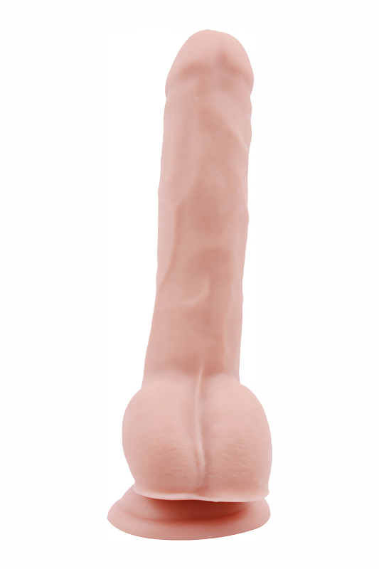 Realistyczne dildo z jądrami cyber skóra na przyssawce 23 cm