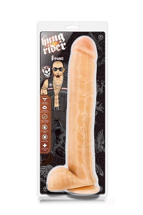 Bardzo duże dildo z żyłami z jądrami na przyssawce 35 cm