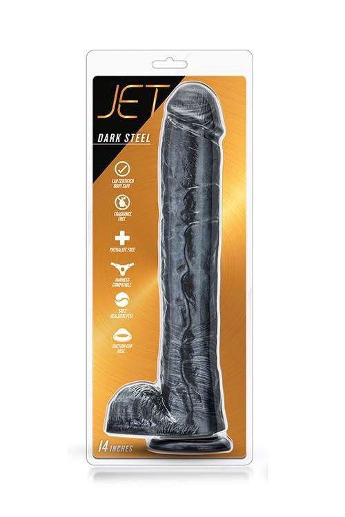 Dildo Jet dark steel carbon metallic black