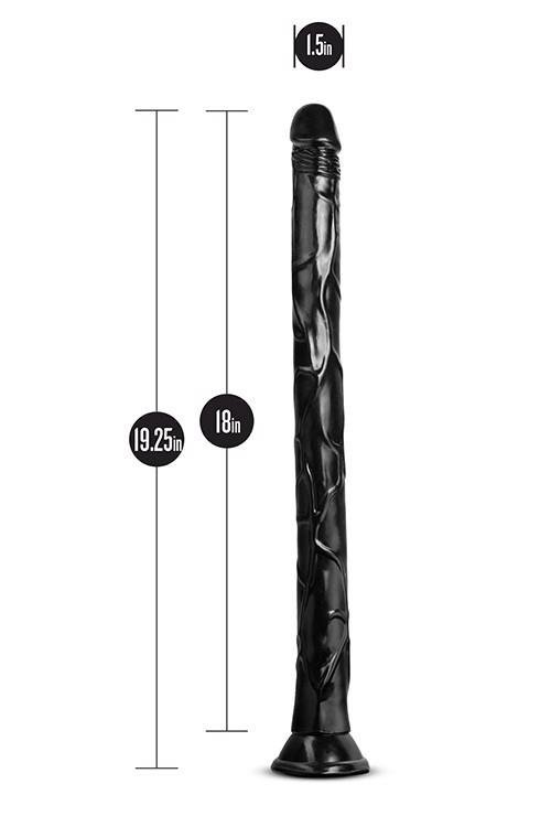 Jet black mamba 19inch long dildo black