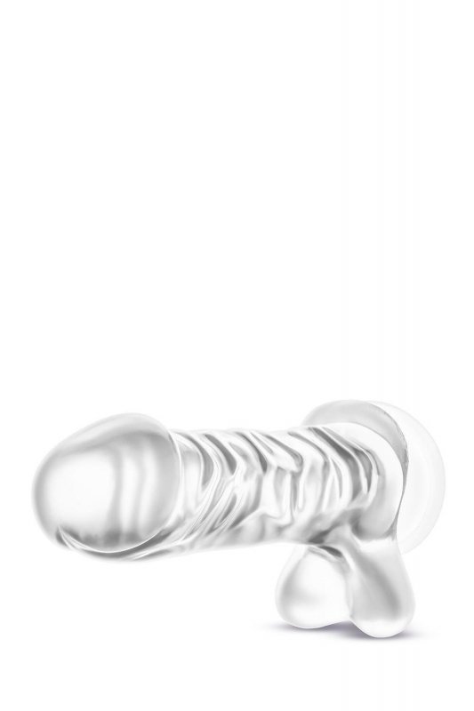 Transparetne żelowe dildo na przyssawce żylasty penis 21,5 cm