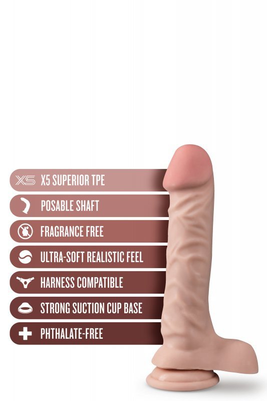 Prawdziwy penis dildo na przyssawce HQ 23 cm