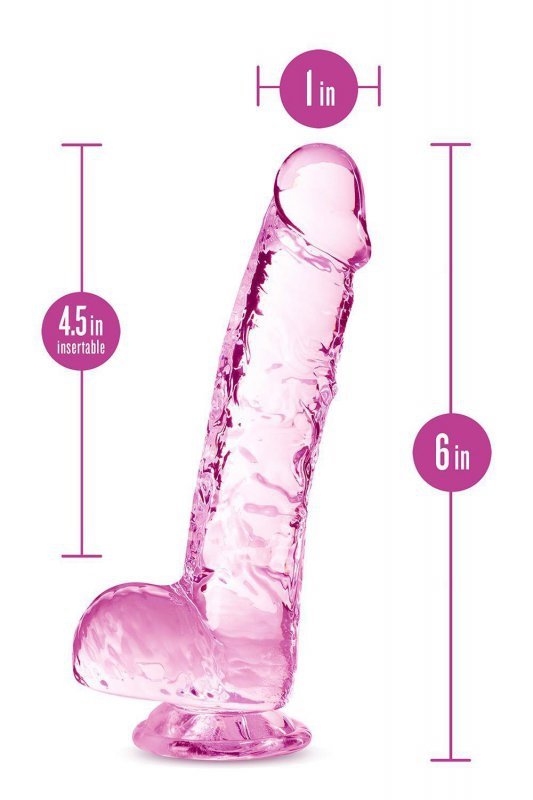 Naturally yours  6&quot; crystalline dildo  rose