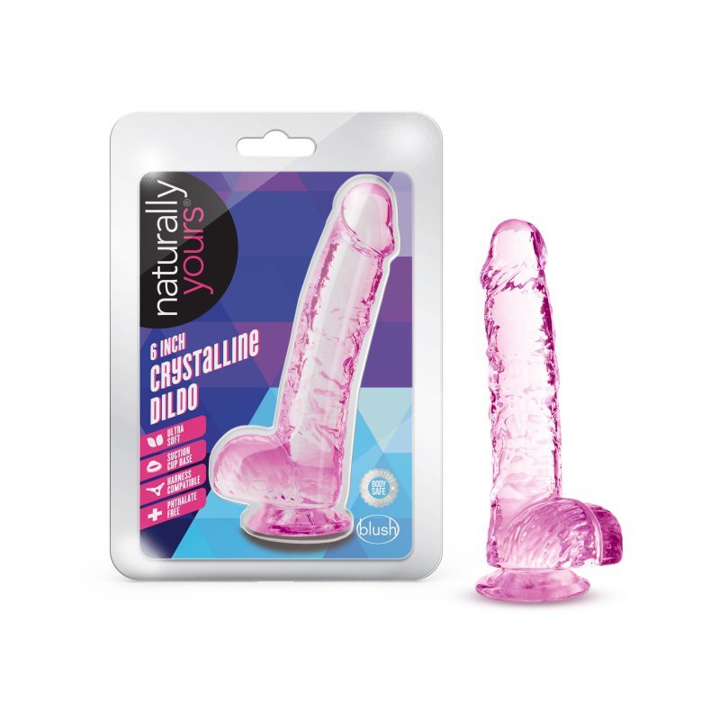 Naturally yours  6&quot; crystalline dildo  rose
