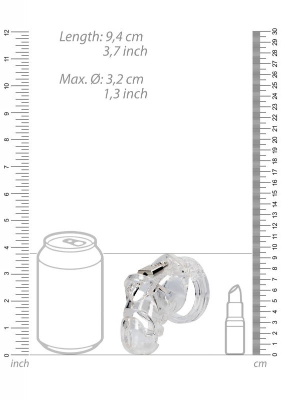 Model 25 - Chastity Cage - 3.5&#039;&#039; / 9 cm - Transparent