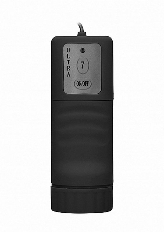 Vibrating silicone strapless strapon - black